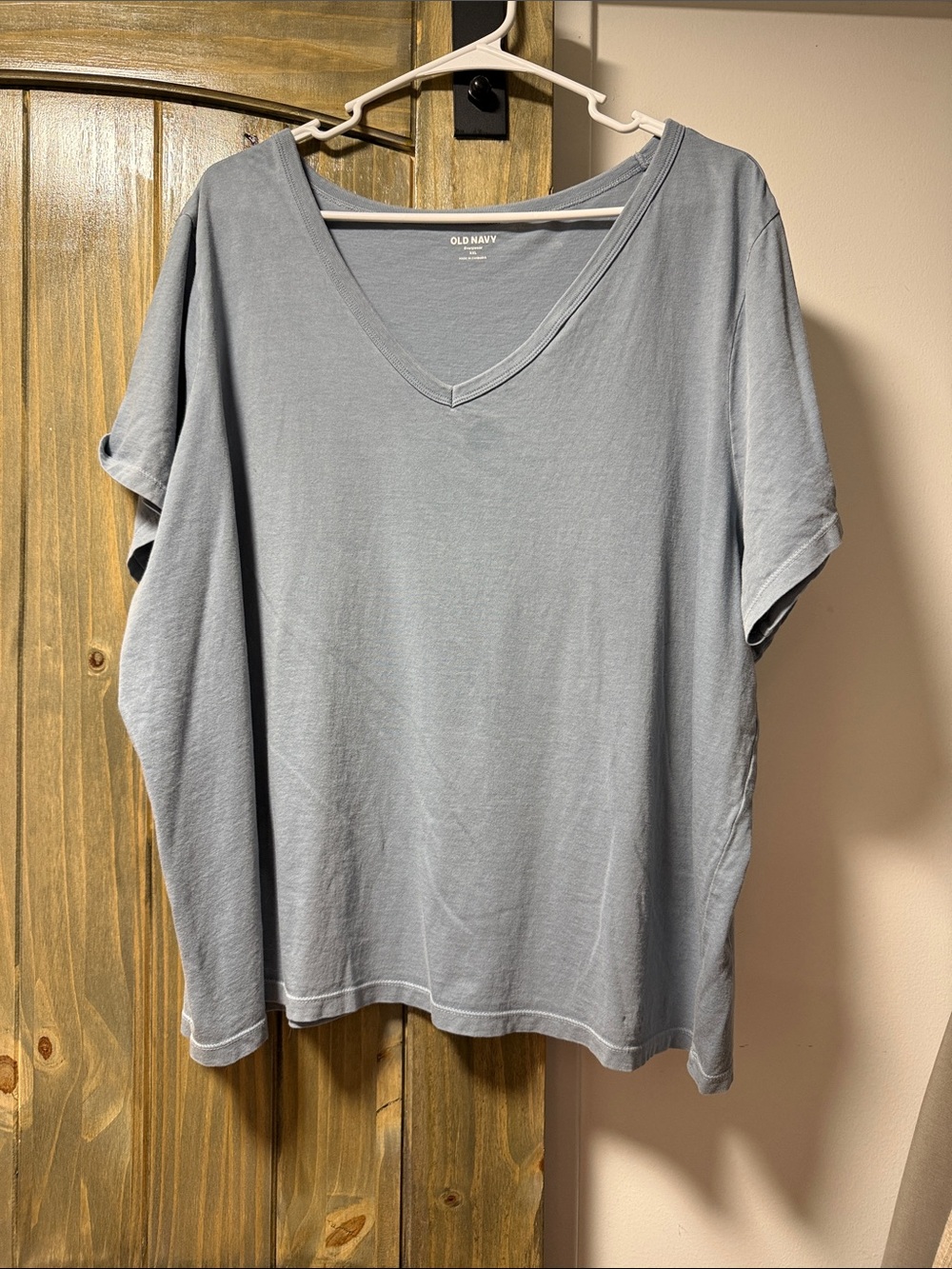 Old Navy Women's V-Neck Short Sleeve Tee in Dusty Blue